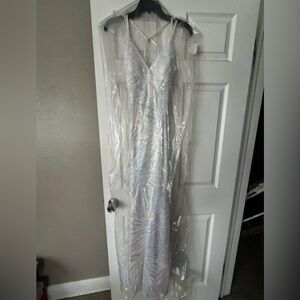 Elegant Silver Prom Dress